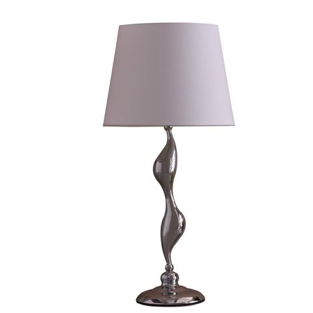 CLING 24 in. Erte Art Deco Silhouette Table Lamp - Silver Chrome & White CL2629554